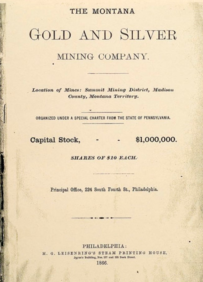 Montana Gold and Silver Mining Company – Christenot Family History